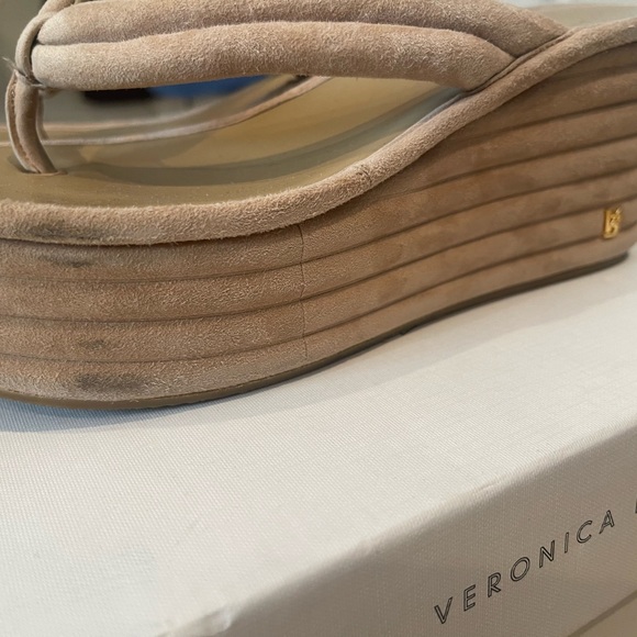 VERONICA BEARD Suede Geno Sandal in Sand - Picture 7 of 10